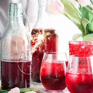 Selbstgemachte Himbeerlimonade.